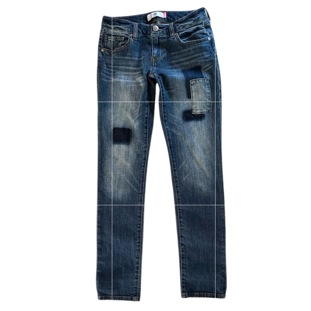 Cabi Slim Boyfriend Jeans Size 0 Patchwork Low Rise